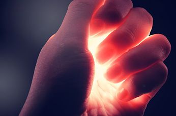 Light Glowing from Hand